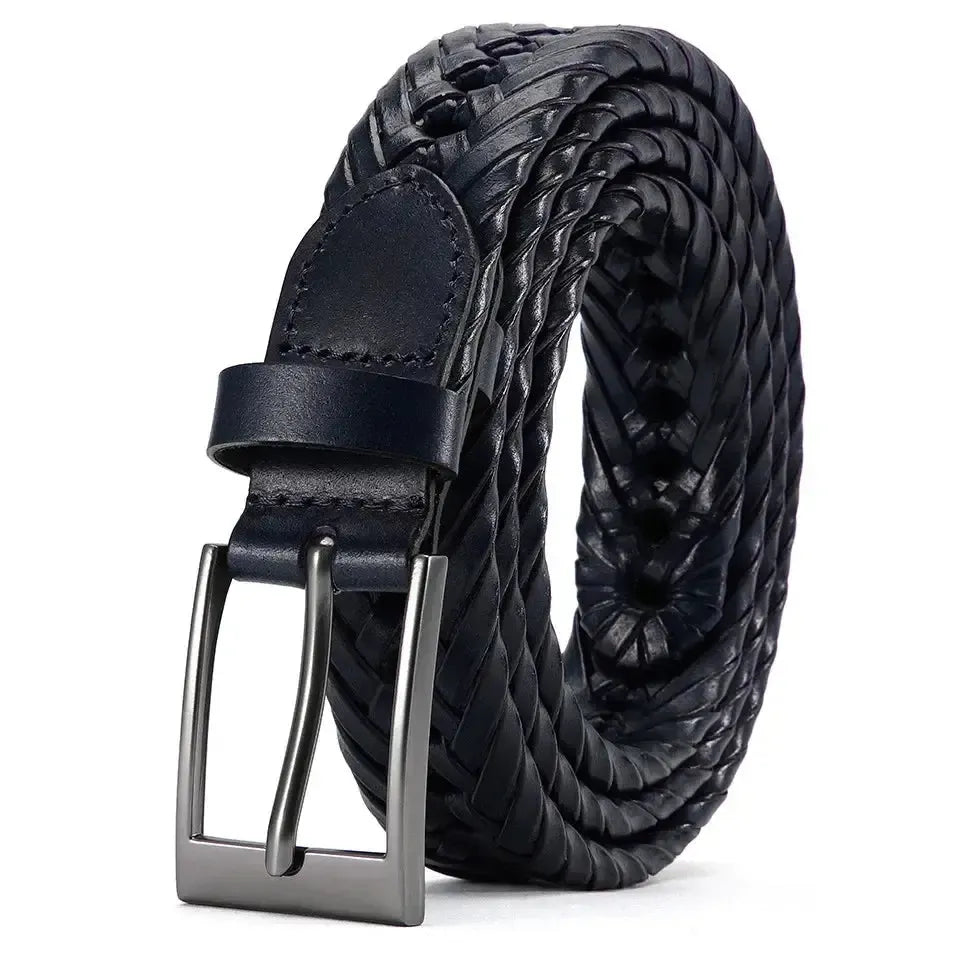 Ceinture en cuir véritable pour hommes et femmes – Grande boucle en métal